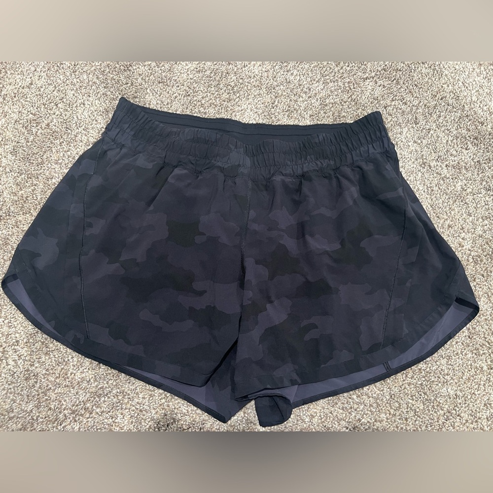 Lululemon Track That 5” Black Camo Shorts